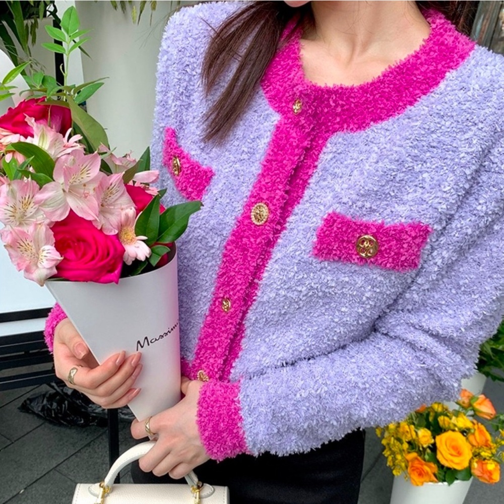 Women’s Lavander Pink Botton Down Cardigan Top Size S